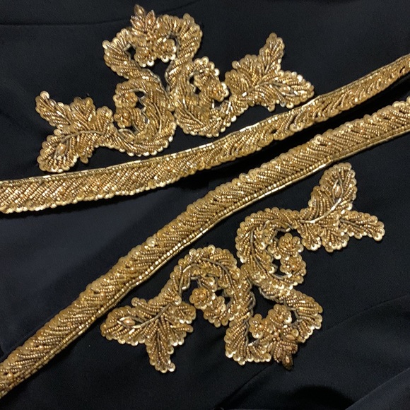 Victor Costa Vintage Black Gold Sequins Seed Beaded Luxurious Designer Jacket 8 - Picture 12 of 17